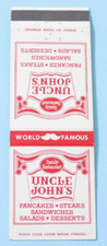UNCLE JOHN'S FAMILY RESTAURANT MATCHBOOK COVER * MULTIPAL LOCATIONS picture