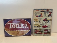 Tonka Toys Tin Signs Store Ads Pick Up Green Giant Dump Trailer Aerial Sand Set picture