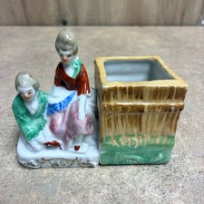Vtg Made In Japan Ceramic Colonial Couple Planter 1921–1941 picture