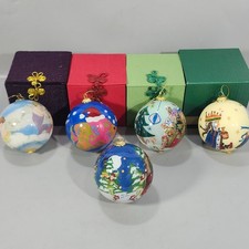 Pier 1 Li Bien Glass Ball Xmas Ornament ’02 ’03 ’08 ’09 ’17 Holiday Lot of 5 picture
