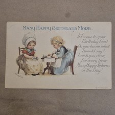 Ellen Clapsaddle Artist Signed Birthday Postcard 1918 Many Happy Birthdays More picture
