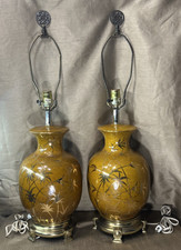 Vintage Pair of 2 Chinoiserie Ginger Jar Table Lamps 31