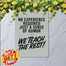 No Insane People Required Work Sign Humorous Workplace Desk Metal Tin Plaque picture