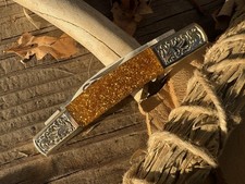 🇯🇵NIB VINTAGE United Cutlery RANCHER II 2 Blade Congress RARE GOLD GLITTER picture