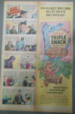 Kellogg's Cereal Ad: Kellogg's Triple Snack Cereal 1965 Size: 15  x 22 inches picture