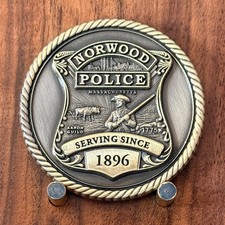 Norwood Police Massachusetts Historic 1896 Law Enforcement Challenge Coin  M#20 picture