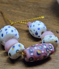 Fancy Pineapple And Dutch Dots Antique Venetian Glass Trade Bead African BEADS  picture