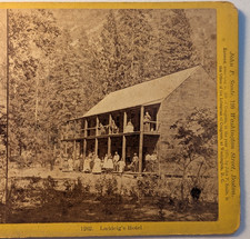 Leidig's Hotel Exterior - Yosemite Valley, California - JP Soule 1870 Stereoview picture