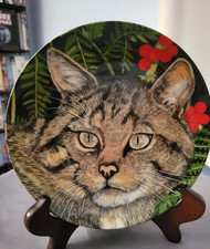 Kaiser W Germany Tiger Kitty Porcelain Decor Hanging Plate 7 3/4