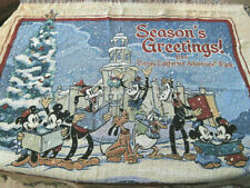 Disney Season's Greetings * TAPESTRY WOVEN THROW * Christmas Mickey Minnie More picture