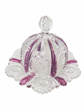 Antique Heisey #1235 Beaded Panel Sunburst Butter Dish Plum Flash EAPG c1900 picture