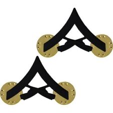 Lance Corporal LCPL E3 USMC black collar insignia chevrons NEW pin clutch picture