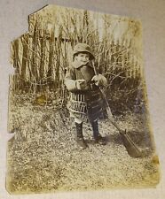 Small Boy in Hunting Gear with Shotgun & Ammo, circa 1915 original Photograph picture