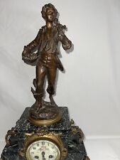 Marble table clock with bronze sculpture, late 19th century, picture