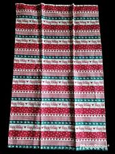 Vintage Cotton Country Happy Holidays Rectangle Table Topper 18x28 Farmhouse picture