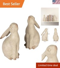 Adorable Resin Rabbit Bookends in Grey Wash - Adds Character to Shelves picture