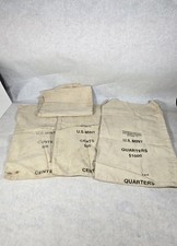 Vintage Canvas Bank Coin Deposit Bags Sack US Mint Lot Of 4 SEE PHOTOS  picture