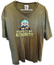 Vintage 1998 South Park Cartman Cop Shirt - Comedy Central Tag - XL, Olive Green picture