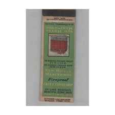 1920s-1930s Diamond Quality Matchbook Cover New Hotel Manitowoc - Manitowoc WI picture