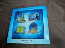 2020 D23 Disney Fan Club Fantastic Worlds 4 Pin Set Zootopia Monstropolis Cherry picture