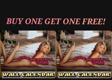 TWO 2026 Beautiful Girls Wall Calendars w/ MINOR CREASES picture