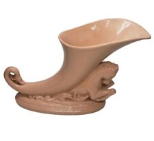 Vintage Pink Ceramic Horse Stallion Planter Vase Cornucopia  Sea Water Horse picture