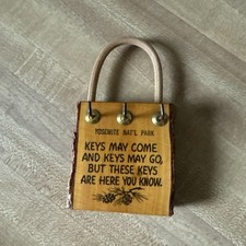 VTG Yosemite National Park Wood&Bark Key Holder Charming Old Time Inscription picture