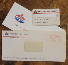 Vintage Standard American Oil Company Credit Charge Card & Envelope Expired 1969 picture