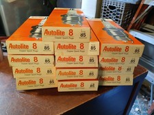 VINTAGE AUTOLITE, NOS Spark Plugs No. 85 - RESISTOR PLUGS, 8 PACKS picture