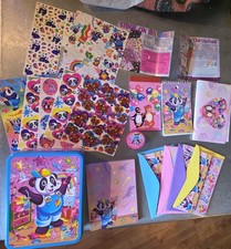 Vintage Lisa Frank Panda Painter Stationery Tin Set Stickers Notebook  Etc. picture