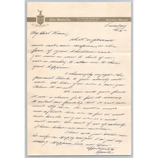 1936 Handwritten Letter The Waverly Columbus Georgia Hotel Stationery Letterhead picture