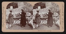 Photo:Luxor Egypt 1899 Pottery Market Vendors Stereograph picture