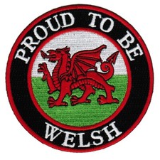 PROUD TO BE WELSH PATCH embroidered iron-on WALES FLAG CYMRU UK UNITED KINGDOM picture
