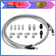 6AN 70in Stainless Braided PTFE Transmission Oil Cooler Hose Kit for GM Ford picture