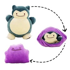 20cm Pokémon Reversible Plush Pillow Ditto Snorlax Anime Doll Kids Gift Cushion picture