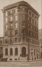 RPPC Davenport Iowa Street Scene First National Bank Tower Banden Photo 1914 picture