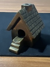 Vintage Solid Brass Novelty House Ashtray/Paperweight Tile Roof Staircase picture