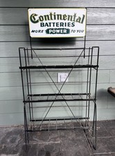 Continental Batteries More Power Display Rack Sign Gas Oil Vintage Not Porcelain picture
