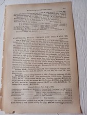 ☆1884 train report CLEVELAND MOUNT VERNON & DELAWARE RAILROAD Hudson Ohio picture