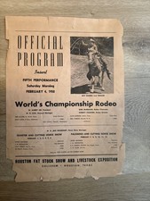 RARE 1950 Houston “Fat Stock”  Rodeo Official Program Roy Rodger’s Texas picture