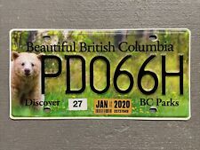 BRITISH COLUMBIA/CANADA 🇨🇦 LICENSE PLATE DISCOVER BC PARKS BEAR 2020 RARE picture
