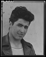 Photo:Young Man Portrait 1930s-1940s Leather Jacket Tank Top picture