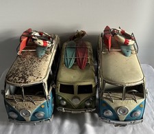 3x Vintage Camper Van Ornament Tin Metal Retro Antique Home Decor picture