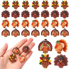 Mini Resin Turkey Charms (50 Pcs) - Ideal for Autumn Crafts & Thanksgiving Decor picture