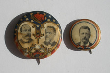 VTG 1904 Theodore Roosevelt Fairbanks Campaign cello Pinback 2  Button lot picture