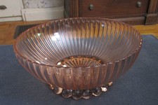 Anchor Hocking Pink Depression Glass Bowl Petticoat Ribbed Bubble Base 4¼