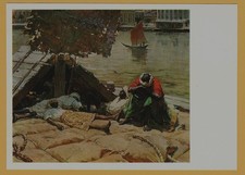 Rangoon Burma Dock Workers Rest 1957 Asian Soviet Socialist Realism Art Postcard picture