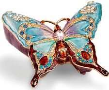 Kubla Craft Bejeweled Enameled Trinket Box: Blue Buttterfly Box, Item# 3112 picture