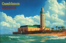 The Hassan II Mosque Casablanca Morocco Africa, Islamic 1993 --- Modern Postcard picture