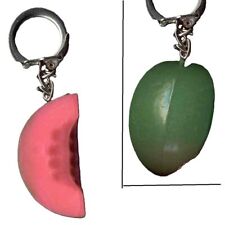 BIG Funky Vintage WATERMELON KEYCHAIN Melon Food Novelty Backpack Charm Jewelry picture